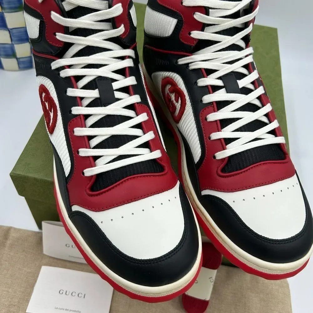Men’s Gucci MAC 80 high top leather sneakers size 11 made in Italy